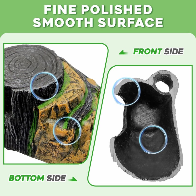 GOZILLA Small Reptile Cave for Terrarium,Reptile Humid Hide Basking Platform,Resin Root Decor for Small Frog,Bearded Dragon and Leopard Gecko.(Black-S-Kit) - Image 4